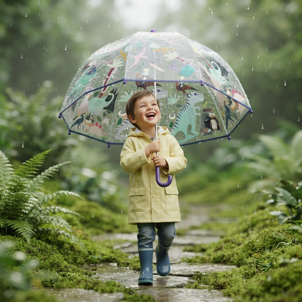 Magia bajo la lluvia: el paraguas que cambia de color