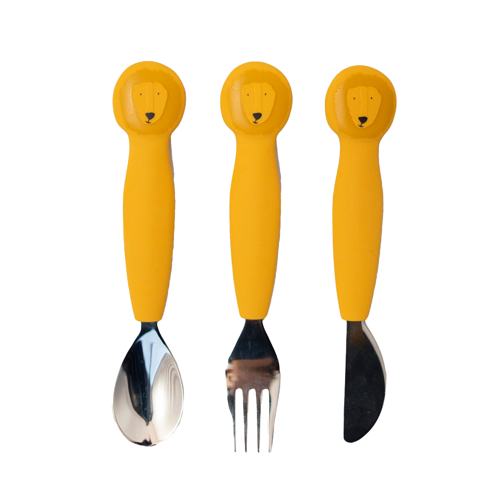 Set de cubiertos de silicona de 3 piezas - Mr. Lion