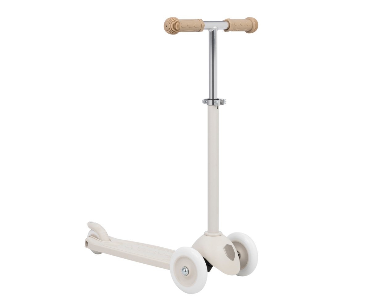 Patinete Banwood Eco + Cesta Pin & Ride Ivory y Pines Flores