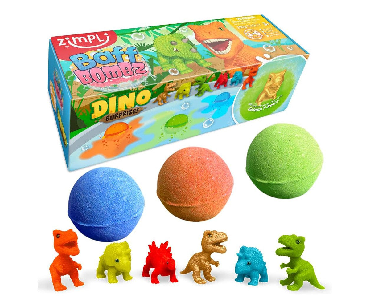 PACK 3 BOMBAS DE BAÑO SURPRISE DINOS