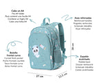 Mochila Mediana Pandas in Space + Llavero