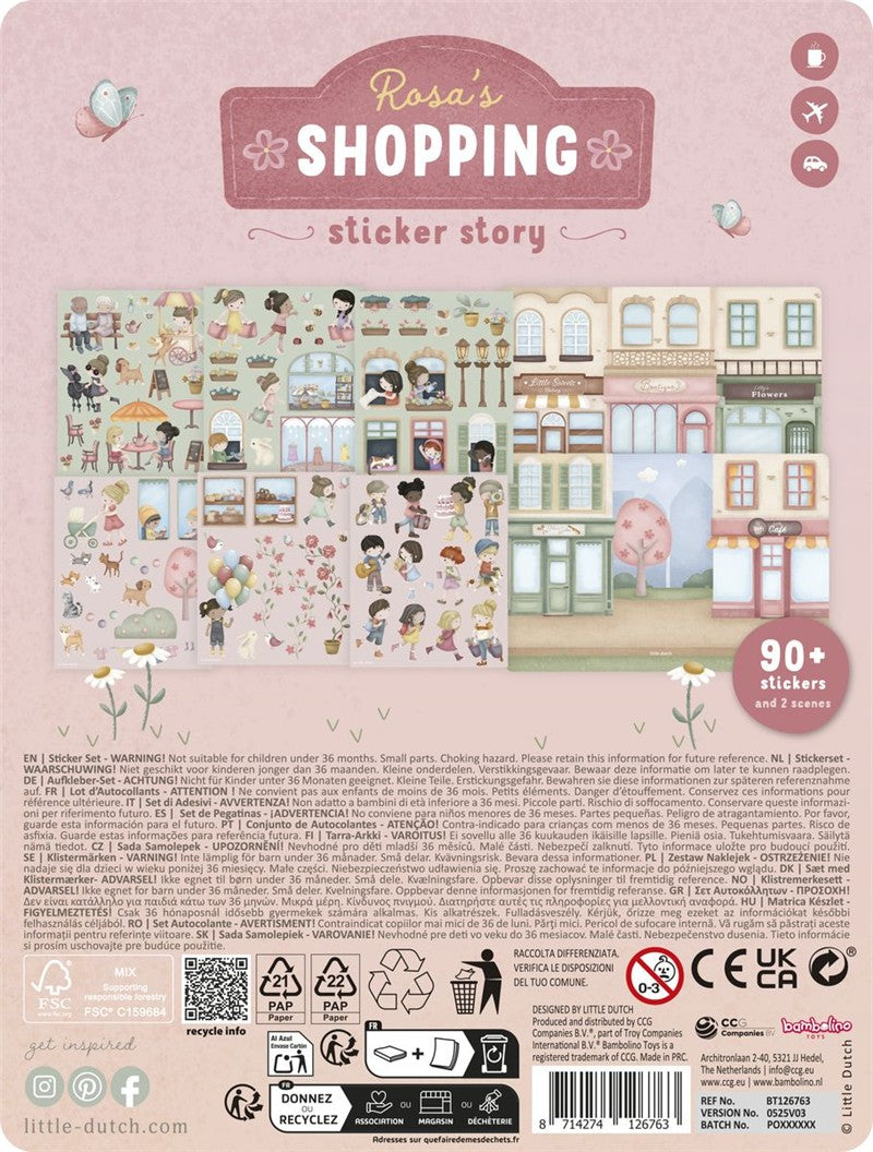 LIBRO DE PEGATINAS DE COMPRAS CON ROSA L