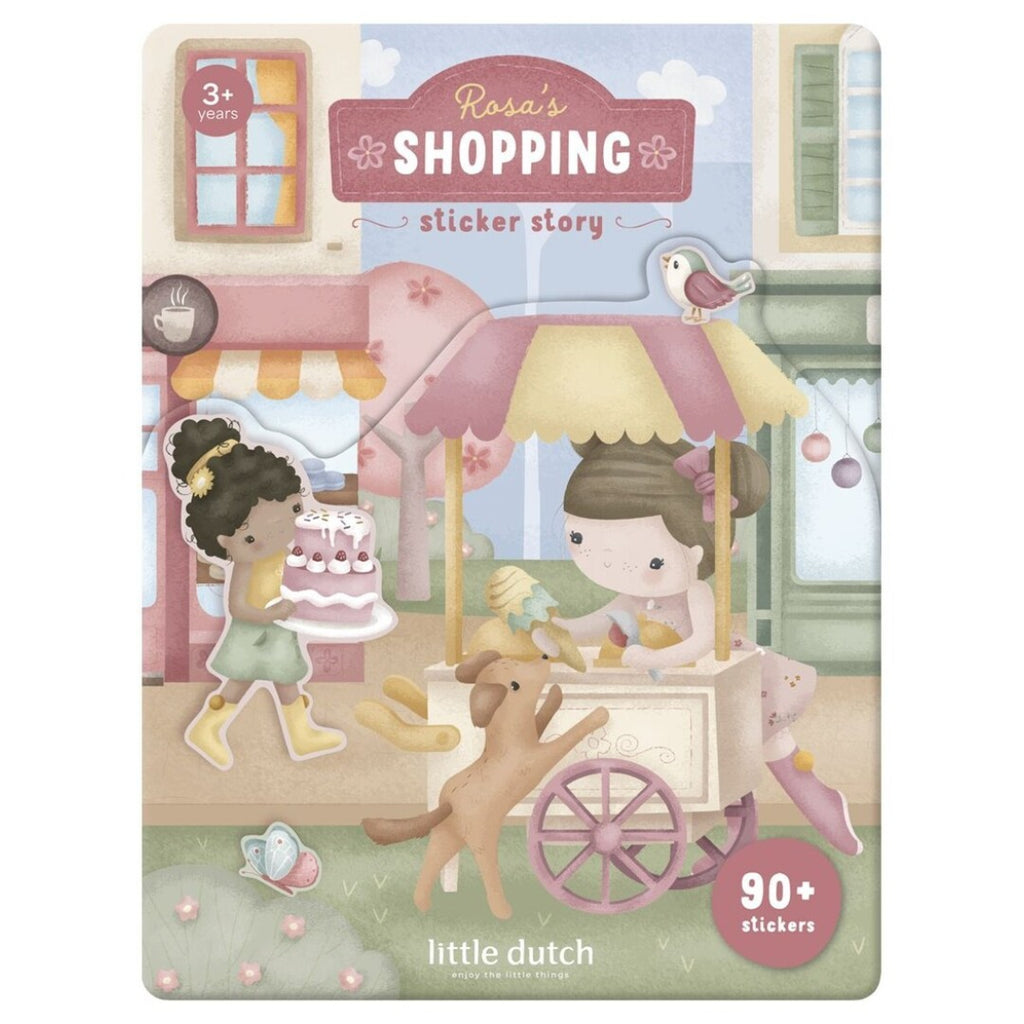 LIBRO DE PEGATINAS DE COMPRAS CON ROSA L