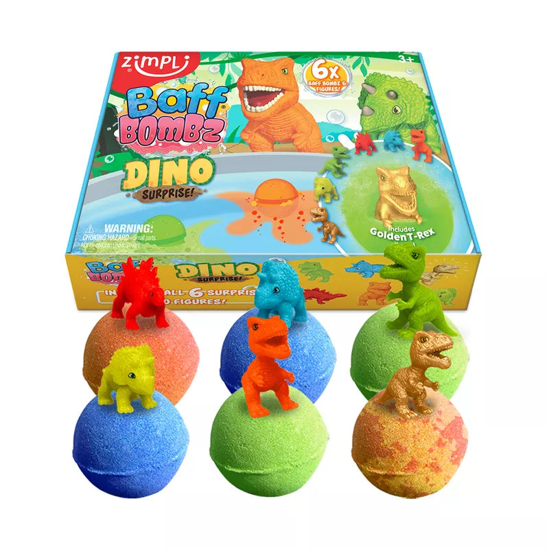 PACK 6 BOMBAS DE BAÑO SURPRISE  DINOS