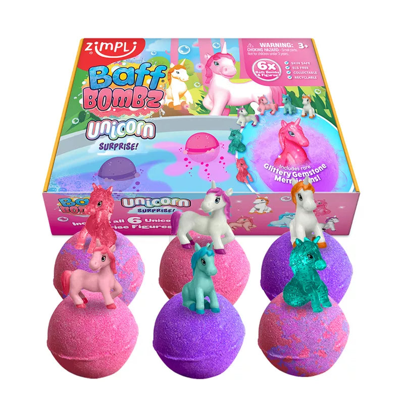 PACK 6 BOMBAS DE BAÑO SURPRISE UNICORNIOS